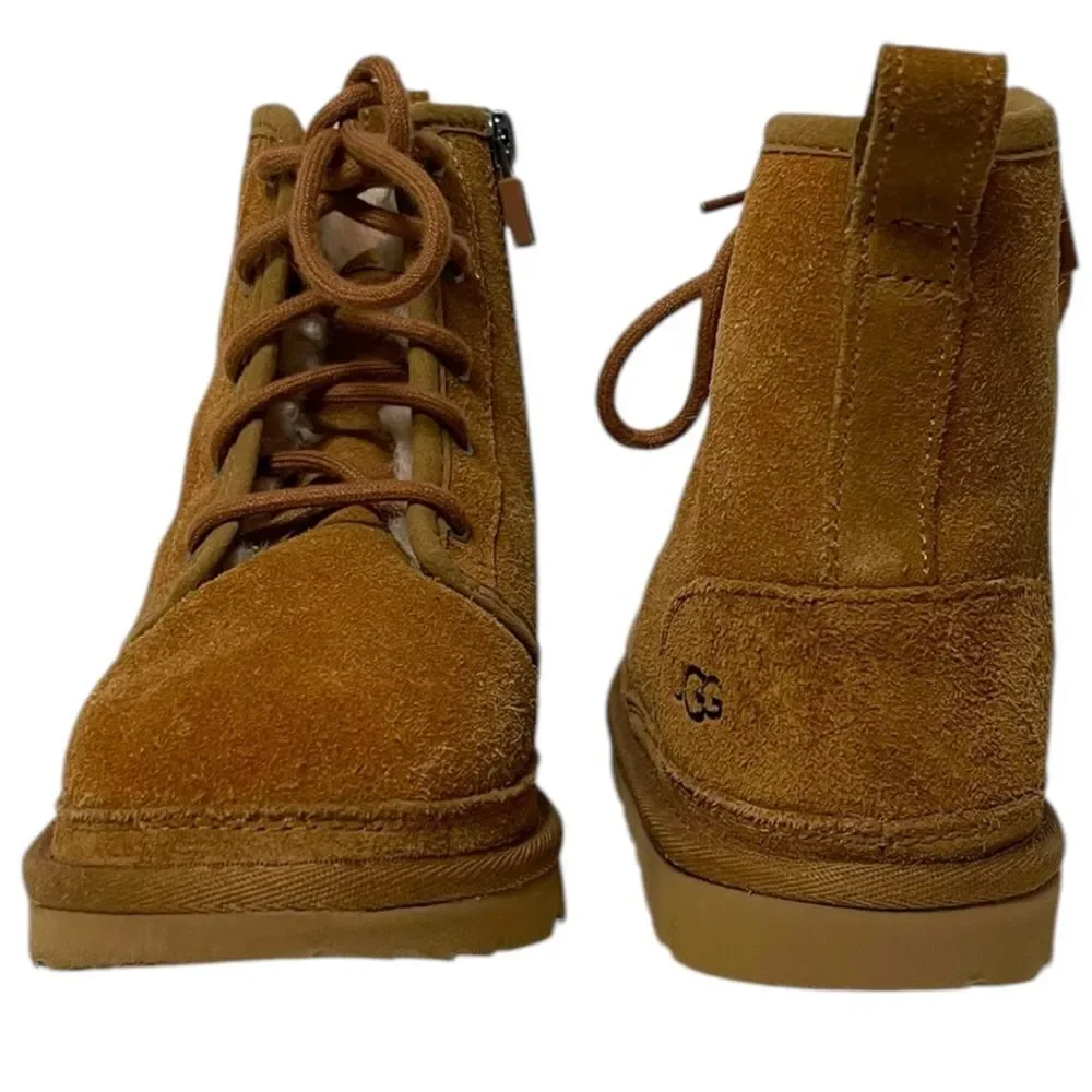 NWOT UGG Kid’s Neumel High Suede Sherpa Zip Chukka Boots 2Y